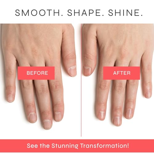 Dr. Dana No Polish Manicure Set - Shine and Strengthen Your Nails with Natural Glycolic Serum, Cuticle Oil, Nail Buffer Block, and Glass Nail File, Nail Care Kit for Healthy Nails, Halal Certified