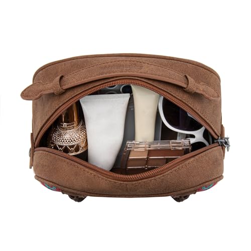 Wrangler Makeup Bag Western Travel Cosmetic Bag for Women D-Red
