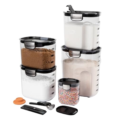 ProKeeper+ Black Airtight Food Storage Container Set – 9-Piece Kitchen Organization