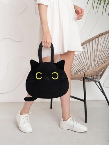 Cat Drawstring Makeup Bag - Large Travel Toiletry Organizer - Black - A-Cat-Black