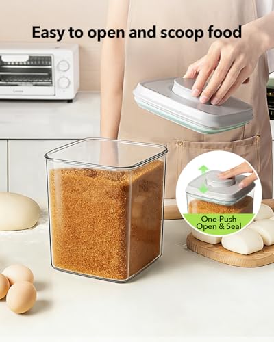 Ankou 4L & 2.65L Food Storage Container Set, Airtight Plastic Canisters with Lids & Scoops