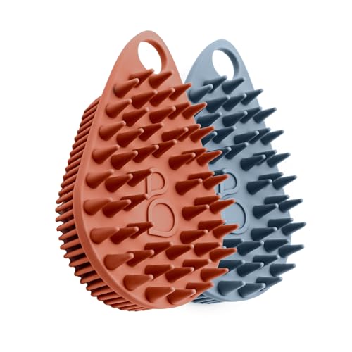 Scalp & Body Scrubber with Antimicrobial Protection - Glacier Blue & Sedona Red 2-Pack