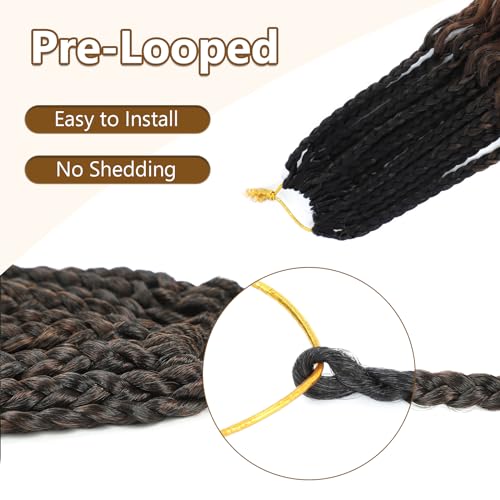 18 Inch Goddess Boho Box Braids Crochet Hair - 1B/30/27 - 8 Pack Variant