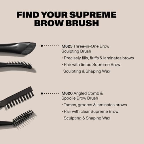 Morphe M625 Three-In-One Brow Sculpting Brush - Precision Angled Brush, Brow Comb & Laminating Paddle for Fluffy, Defined Brows - Pairs with any Wax, Tinted Pomade or Gel Product (1 Count)