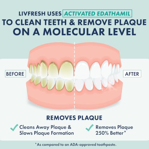 LIVFRESH Wintergreen Toothpaste Gel 1.75oz – Fluoride-Free, Plaque & Tartar Removal, Fresh Breath, Foaming Whitening