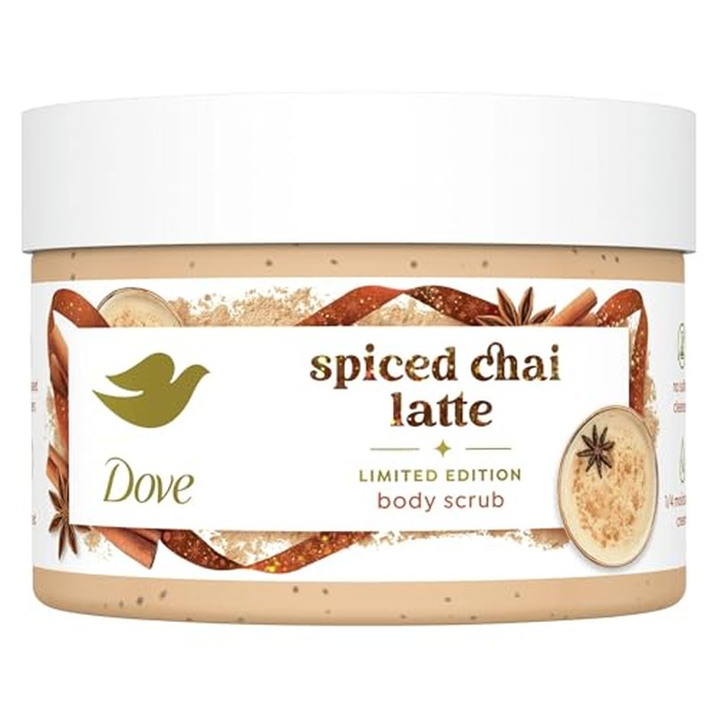 Dove Exfoliating Body Scrub ? Spiced Chai Latte, Deeply Nourishing Exfoliant with ¨ù Moisturizing Cream, 10.5 oz