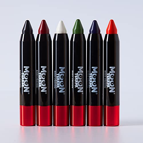 Halloween Face Paint Stick Body Crayon by Moon Terror, SFX Make up - Midnight Black - Special Effects Make up - 0.12oz