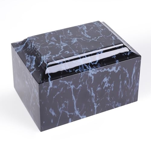 Black Marble Cremation Urn Vault for Human Ashes - Adult Sized, Ground Burial & Memorial