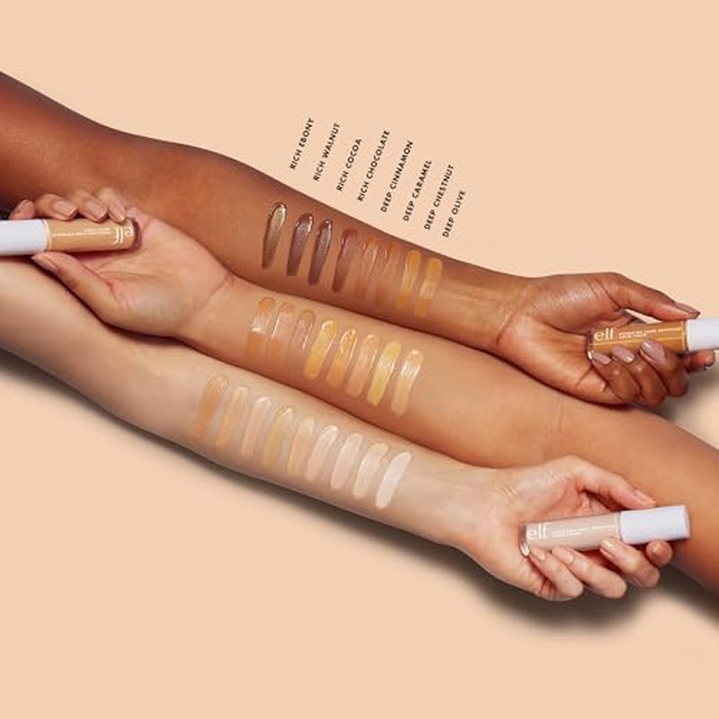 e.l.f. Hydrating Camo Concealer, Covers Blemishes & Under-Eye Circles, Full-Coverage & Delivers A Satin Finish, Vegan & Cruelty-Free, Rich Walnut