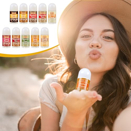 60 Pcs Sunscreen Lip Balm Set SPF 30 Assorted Flavors Bulk Lip Sticks - Variation 60