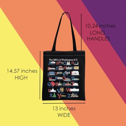 MNIGIU Washington DC Alphabets Tote Bag Washington DC Souvenir Gift Washington DC Welcome Bag