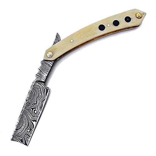 R-79 Custom Hand Made Damascus Steel Straight razor Folding Razor With Shaving Ready Classic Barber Blade Edge
