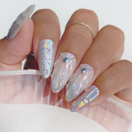 Daily Charme Holographic 3-in-1 Cat Eye Magnetic Nail Chrome Powder 1g - Holo Rainbow Silver