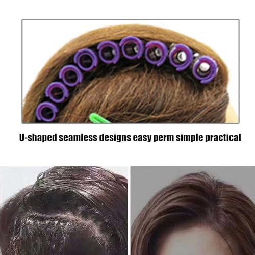 20pcs Hair Curling Rollers Set for DIY Perm - Purple, No Heat, Hair-Friendly