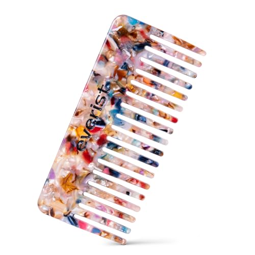 Everist Confetti Comb - Recycled Wide Tooth Hair Comb for All Hair Types - Confetti Variation