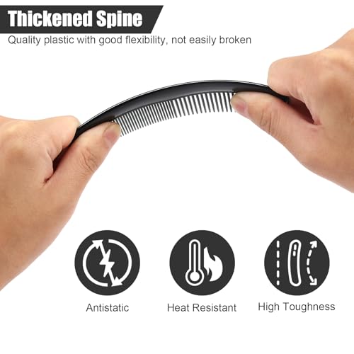 300 Packs Bulk Pocket Combs for Men & Women - Travel, Beard, Hair & Detangling Set - Black