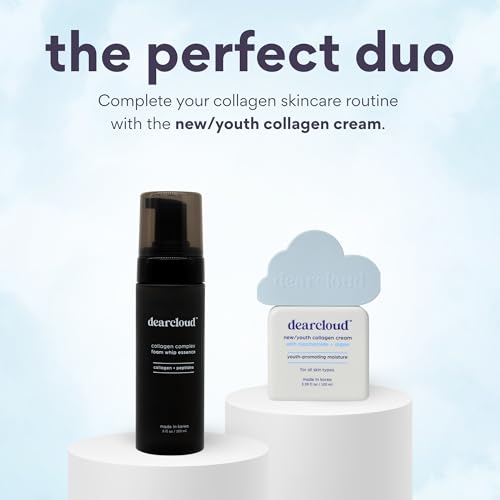 dearcloud Collagen Complex Foam Whip Essence ? Anti Aging Collagen Support ? Makeup Primer and Hydrating Primer ? Collagen Moisturizer for Face (5 fl oz)