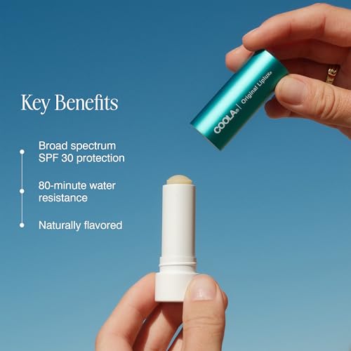 COOLA Liplux SPF 30 Lip Balm 0.15 oz (Pack of 2) – Vanilla Peppermint, Raspberry & Avocado Butter