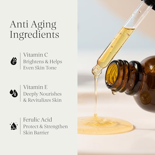 Vitamin C Radiance Serum | Vitamin E + Ferulic Acid | Brightens, Hydrates & Protects Skin | Vegan & Cruelty-Free | 1oz