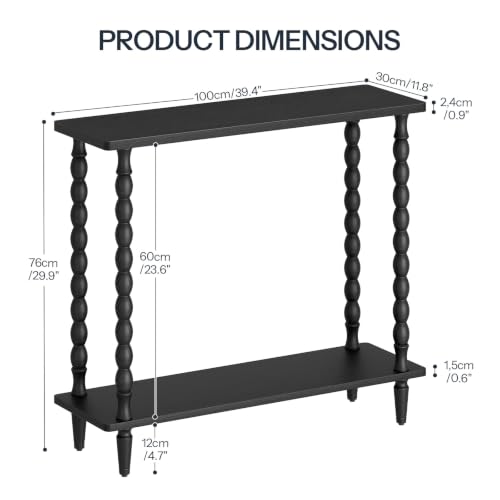 Mid-Century Console Table with Storage - 39.4 Inch Entryway & Sofa Table