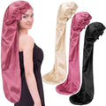 Chic 3-Pack 40-Inch Satin Bonnet for Sleeping Long Hair Protection