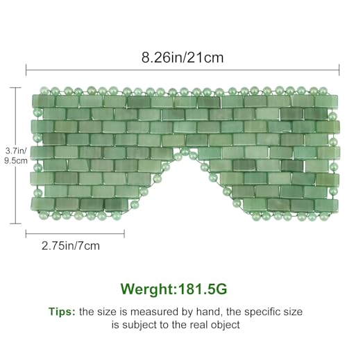 Relaxing Jade Eye Mask - Light Green Beaded Eye Cover for Hot & Cold Therapy