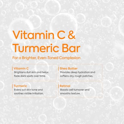 Makari Vitamin C & Turmeric Facial Cleansing Bar 2 Pack (3.15 oz) – Fragrance-Free, with Shea Butter
