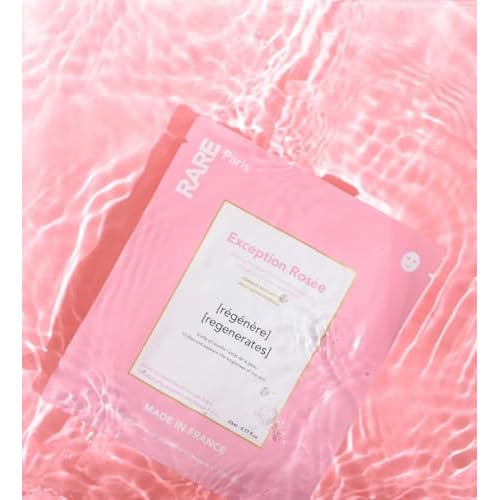 RARE Paris - Exception Ros?e - Regenerating Facial Sheet Mask - Hydrating & Brightening - With Ceramides & Omega-3 & 6 - Brightening, Firming & Revitalizing - Multi-Active Serum Formula - 1 Pack