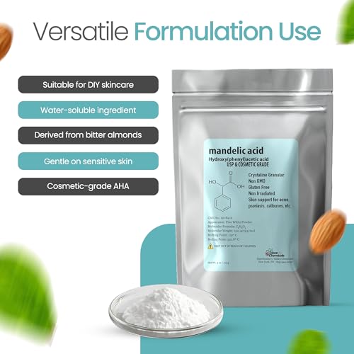 Mandelic Acid Powder 99.9% Pure Cosmetic Grade for DIY Skincare - 4oz