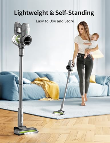 Cordless Stick Vacuum Cleaner 250W 26KPa Suction LED Display Detachable Battery
