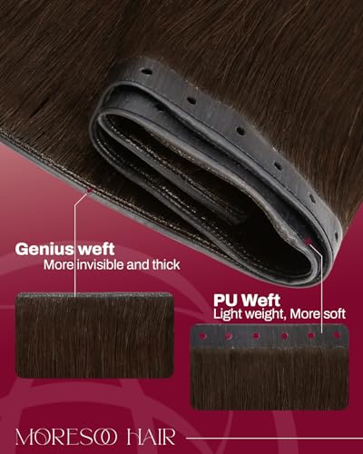 Moresoo Butterfly Weft Hair Extensions - Medium Brown, 14 Inch, 50g, Variation of THIS listing
