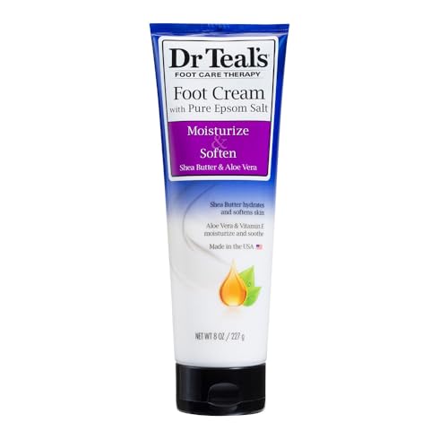 Dr Teal's Pure Epsom Salt Foot Cream by Dr Teal's Pure Epsom Salt Foot Cream with Shea Butter & Aloe Vera & Vitamin E 8 oz / 240 ml (Women)