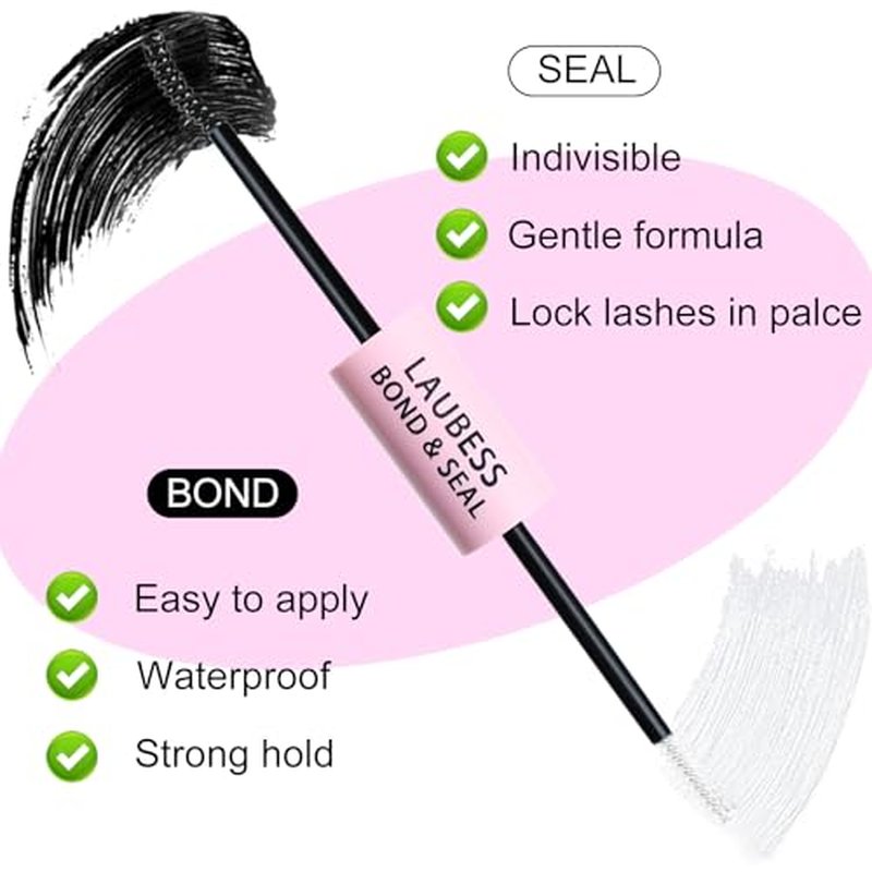 Lash Glue for Eyelash Clusters 3-in-1 Lash Remover for Lash Extensions Eyelash Glue Remover Lash Bond and Seal Waterproof DIY Eyelash Extension Remover 15ml(Black)