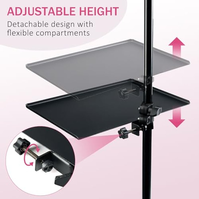 Metal Lash Tray Holder (9 inch¡¿6.5 inch), Medium Adjustable Essential Organizer Stand for Lash Techs, Eyelash Extension Supplies Perfect for Salon or Homes Use by KONOVOLY