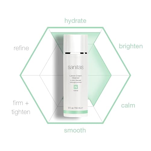 Sanitas Skincare Lemon Cream Duo, Enriching Cleanser and Facial Scrub, Vitamin C, Vitamin E, Jojoba Oil