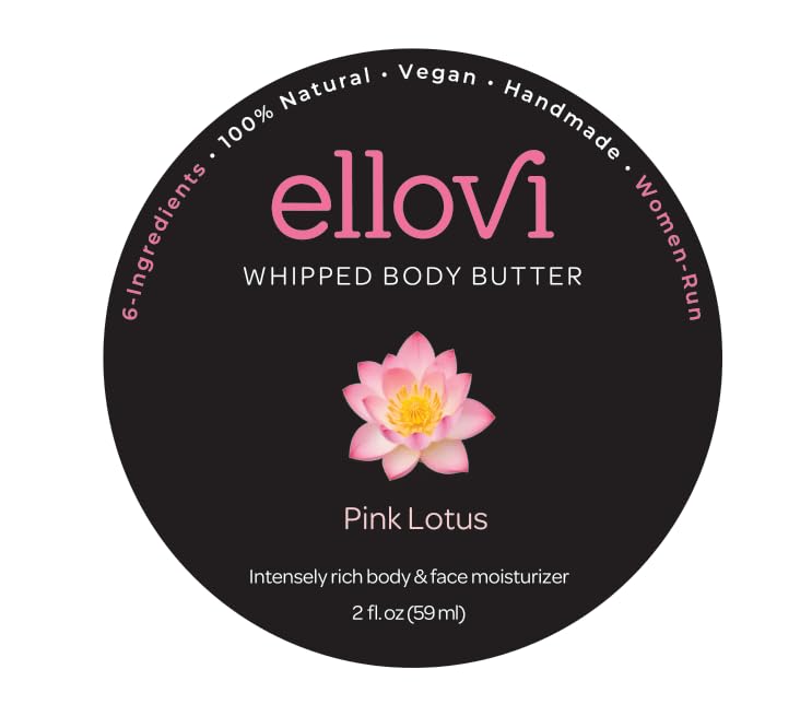 Ellovi Pink Lotus Whipped Body Butter – Vegan Hydrating Moisturizer 2 oz – Variation of THIS listing