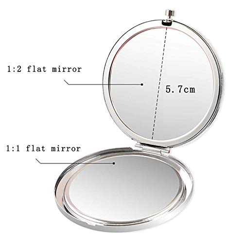 Pack of 2 Mother of the Bride & Groom Mirrors Set - Rose Gold Stainless Steel Compact Pocket Makeup Mirror with 2 Pcs Rose Gold Knot Bracelet and Gift Box Wedding Proposal Gift