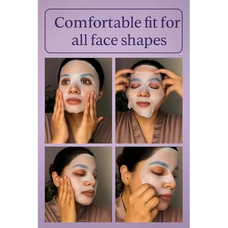 Korean Jelly Sheet Mask, Brightening & Calming Glow, Anti-Redness Hydration for Sensitive Skin, 5 Pack