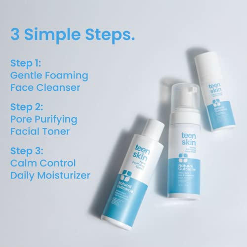 Teen Skin Care Kit 3-Step Acne Face Wash Toner & Moisturizer Set