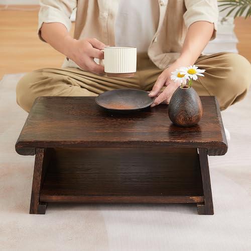 Japanese Low Floor Folding Table - Meditation, Tea, Altar & Home Use