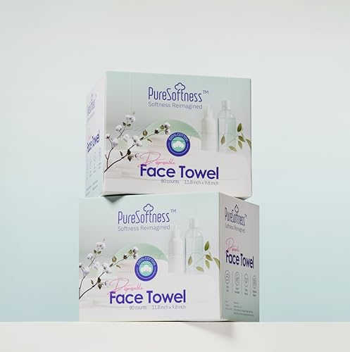 Disposable Face Towels 160 Count - Ultra Soft 100% Cotton, Extra Large for Face & Makeup Removal - Variation of This Listing