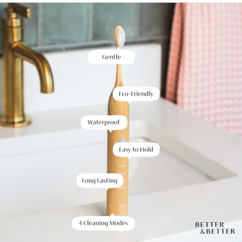 Bamboo Sonic Toothbrush Replacement Heads - Soft Plant-Based Bristles, Gentle Whitening