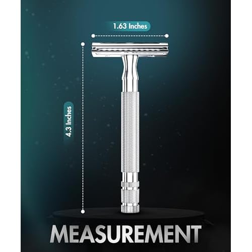 Utopia Care Double Edge Safety Razor for Men & Women with 10 Premium Stainless Steel Blade Refills, Reusable Single Blade Razor, Silver