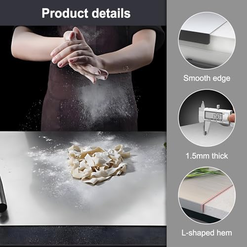 Scyllantric 23.6x19.6in Large Stainless Steel Cutting Board Non-Slip Dishwasher Safe for Meat & Vegetables