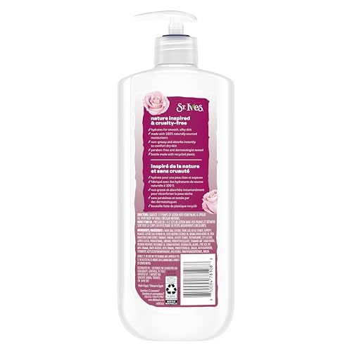 St. Ives Smoothing Hand & Body Lotion with Rose & Argan Oil, 21 fl oz, 4 Pack (4 Count)