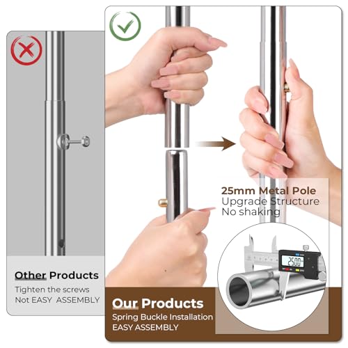 Heavy Duty Rolling Clothes Rack 620 LBS Capacity - Silver Large