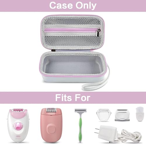 Organizer Case for Braun Silk-epil 3/3-270 Epilator & Accessories ? Hard Protective Travel Storage Box with Mesh Pocket, Holds Hair Removal Device, Shaver Head, Trimmer, Brush, Charger (Box Only)