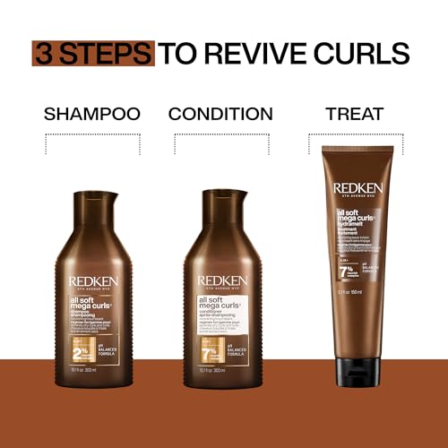 Redken All Soft Mega Curls Hydramelt Leave-In Treatment 5.1 Fl Oz - Moisturizing Curl & Coily Hair Lotion