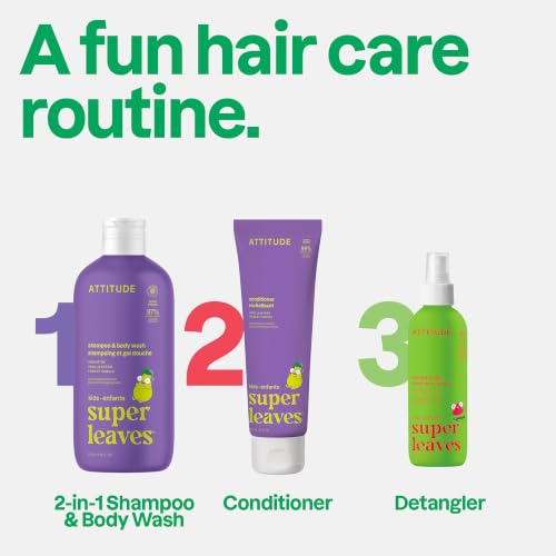BIO SPECTRA ATTITUDE Kids Plant-Based Conditioner Vanilla & Pear 8 Fl Oz Pack of 6