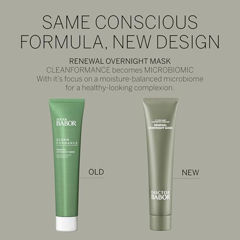 BABOR DOCTOR Microbiomic Renewal Overnight Mask (75ml) - Vegan Skincare for Dry Skin - Face Mask with Hyaluronic Acid for Hydration, Radiance and Luminosity